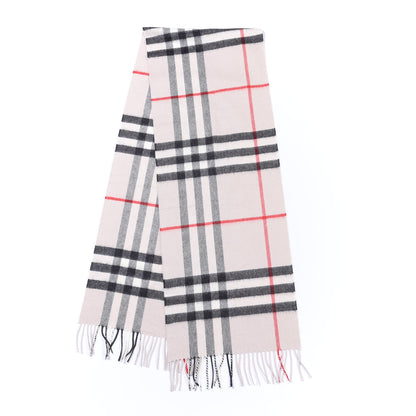 Burberry Cashmere Classic Check Fringe Scarf Stone 1 of 4