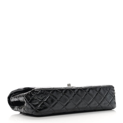 Chanel Distressed Patent Quilted Medium Double Flap Black 4 of 10