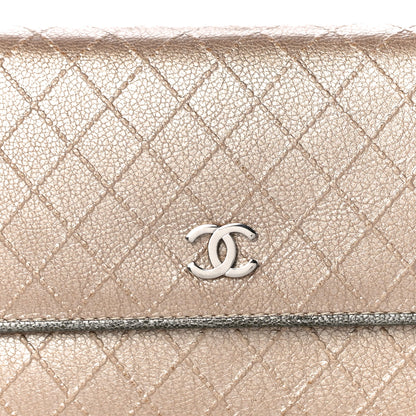 Chanel Metallic Calfskin Diamond Stitched Flap Wallet Gold 21 of 21