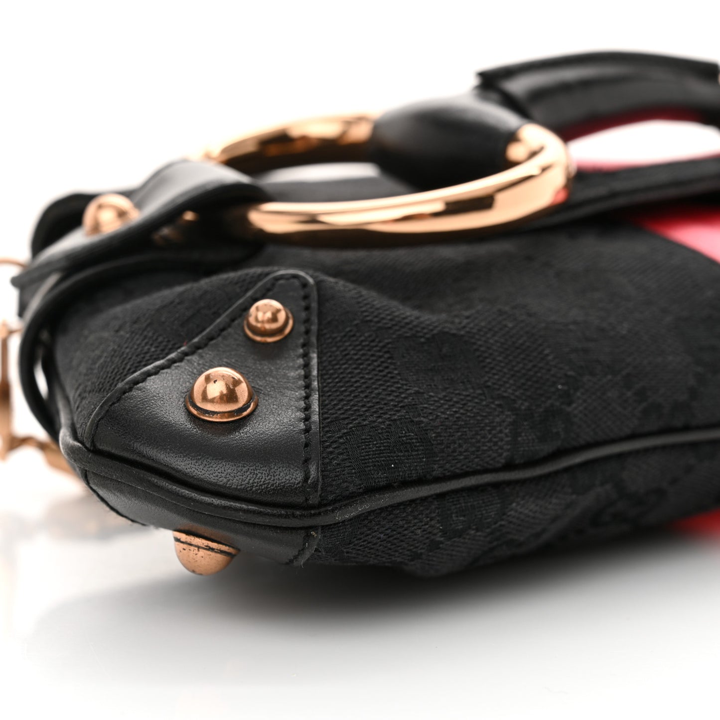Monogram Horsebit Web Clutch Black