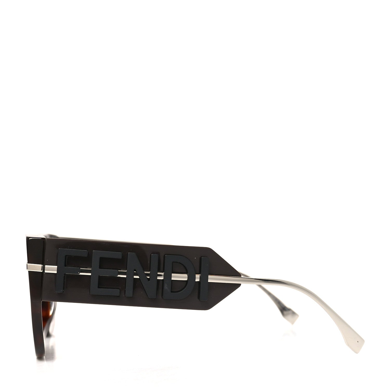 Fendi Acetate Metal Fendigraphy Square Cat Eye Sunglasses FE