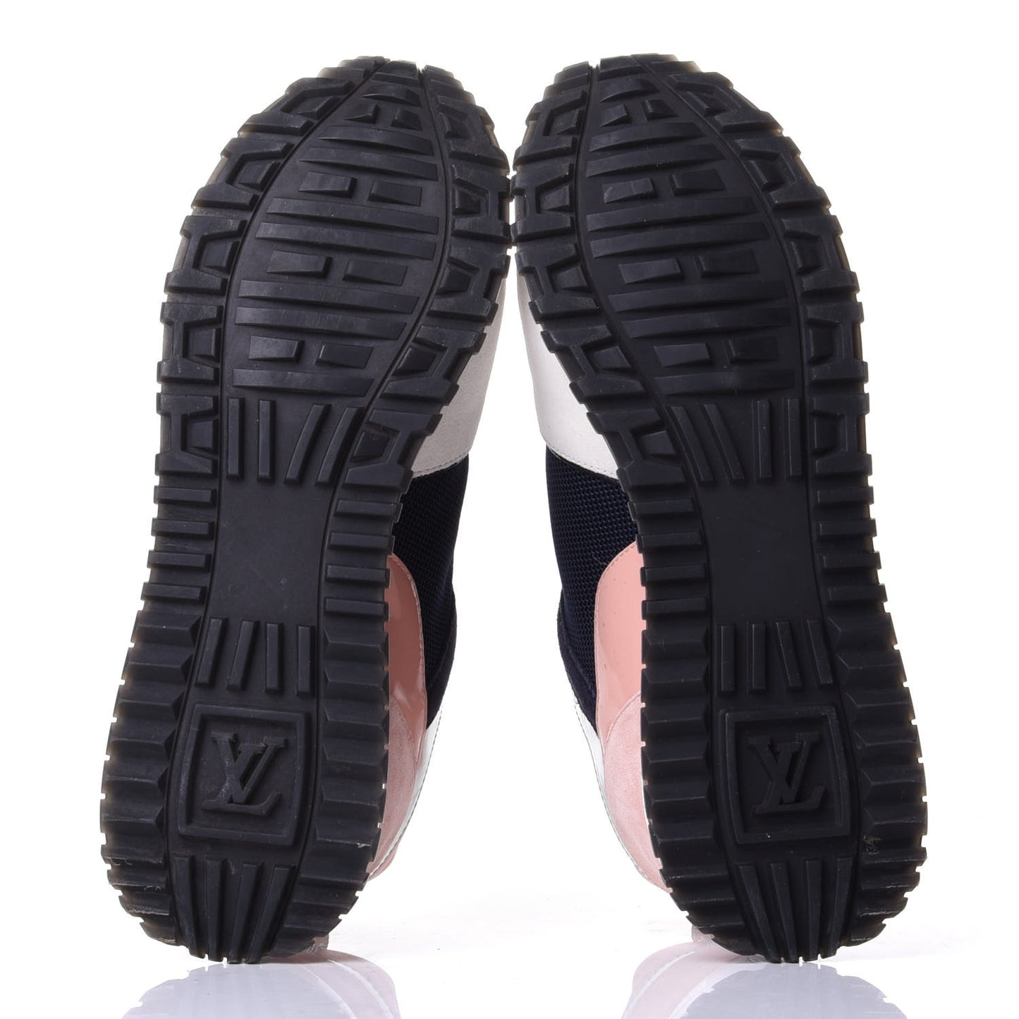 Suede Calfskin Run Away Sneakers 38.5 Blue Pink White