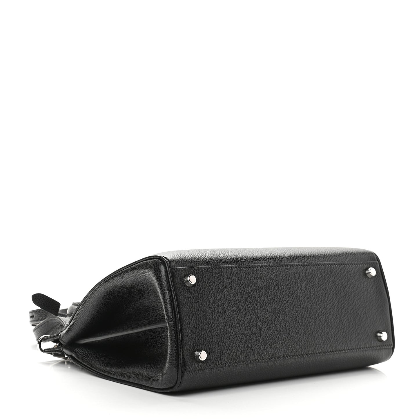 Grainy Calfskin Small Zumi Top Handle Bag Black