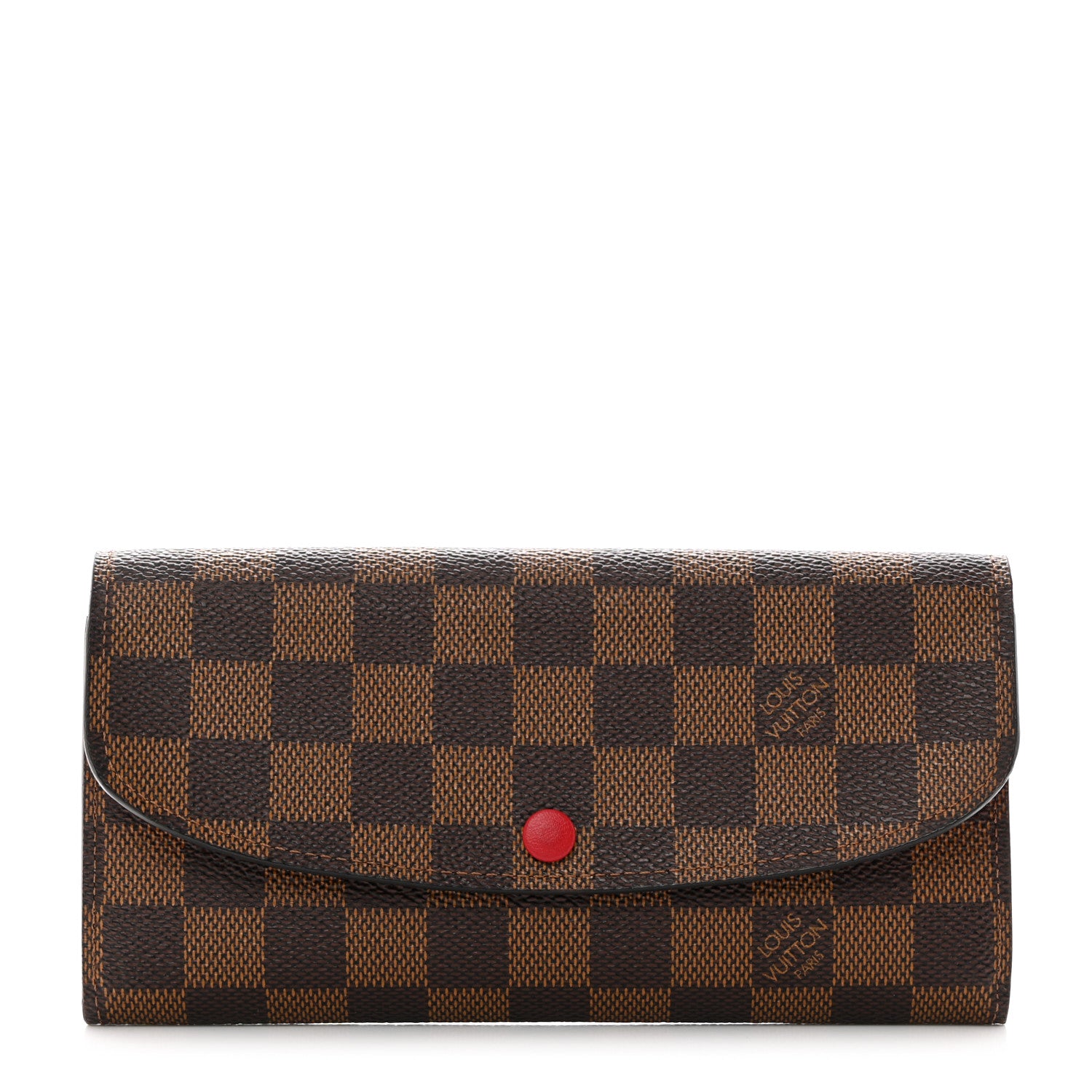 Louis Vuitton Damier Ebene Emilie Wallet Red 1 of 8