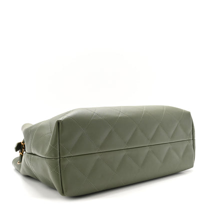 Chanel Calfskin Quilted Small Coco Base Shopping Bag Khaki 4 of 10