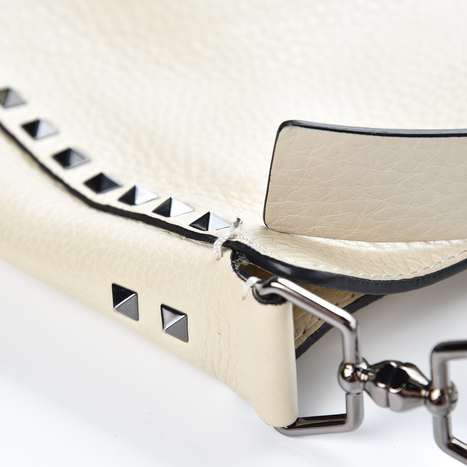 Valentino Garavani Pebbled Calfskin Small Rockstud Flip-Lock Messenger Bag Light Ivory 9 of 10