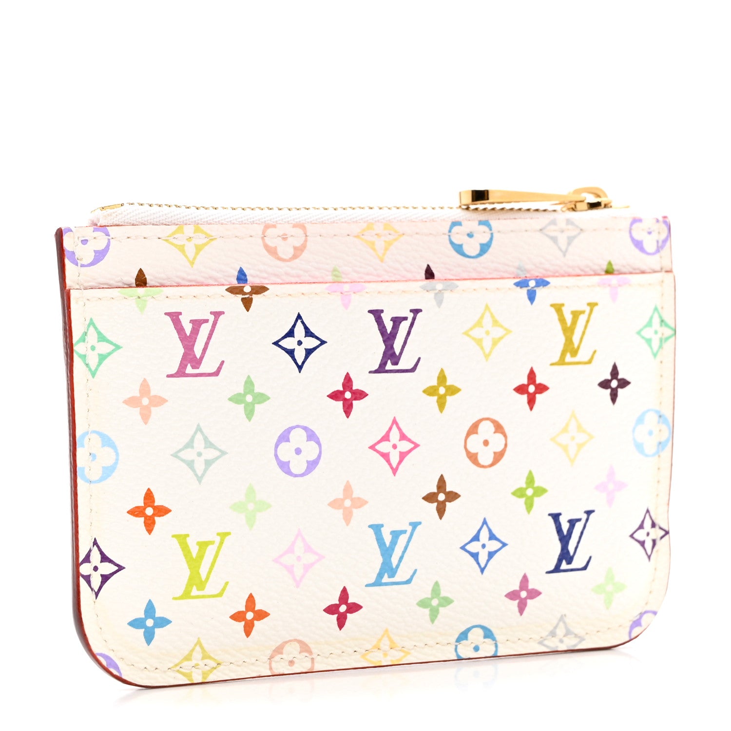 Louis Vuitton Monogram Multicolor Key Pouch White Litchi 3 of 6