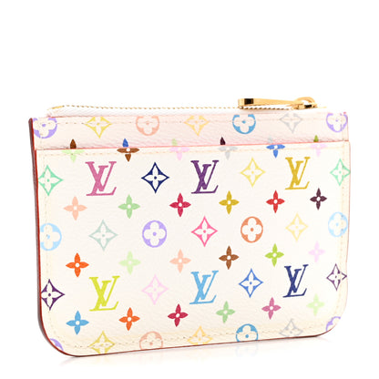 Louis Vuitton Monogram Multicolor Key Pouch White Litchi 3 of 6