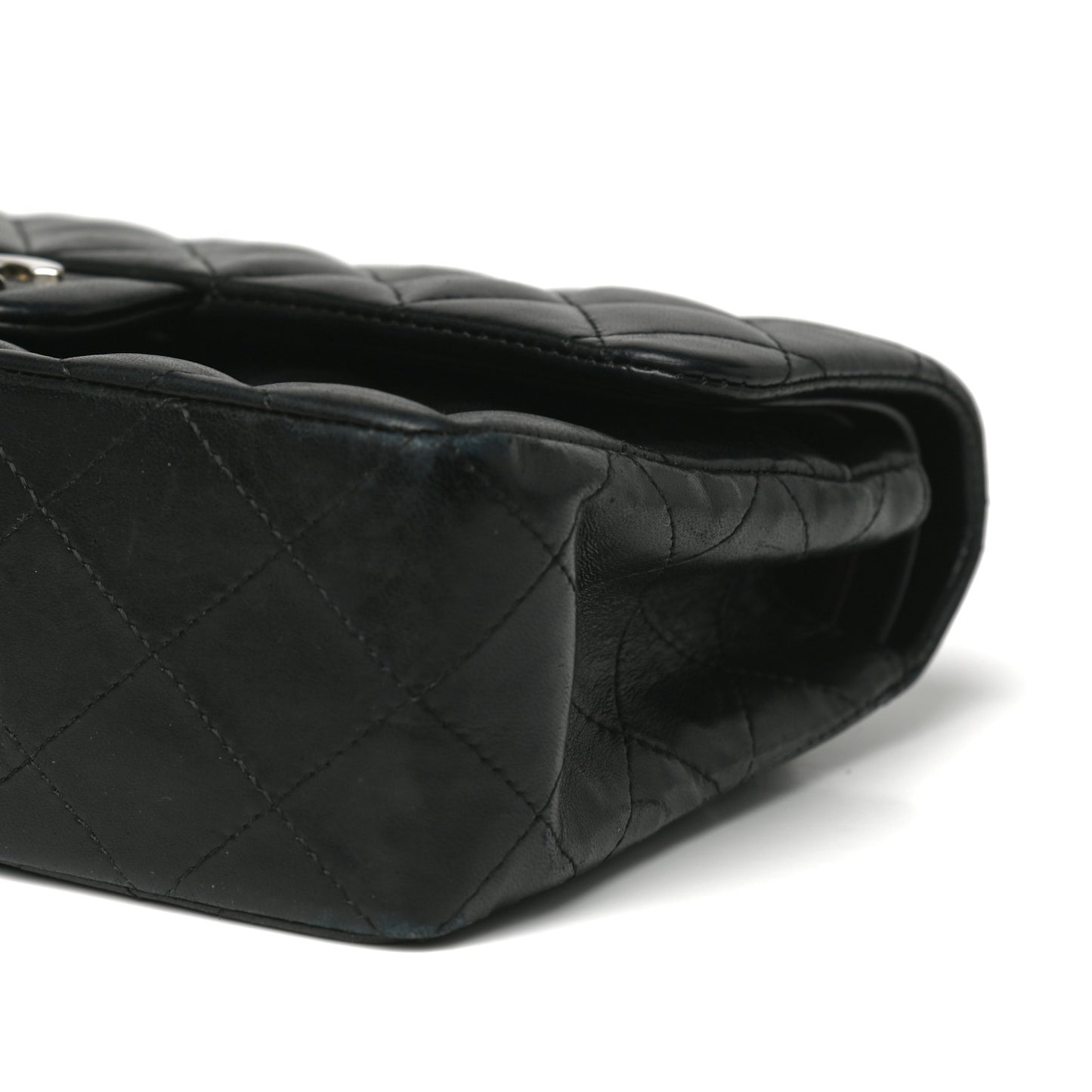 Lambskin Quilted Small Double Flap Black