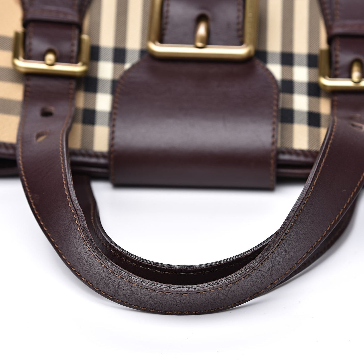 Haymarket Check Buckle Satchel Chocolate
