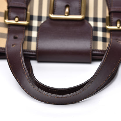 Burberry Haymarket Check Buckle Satchel Chocolate 10 of 12