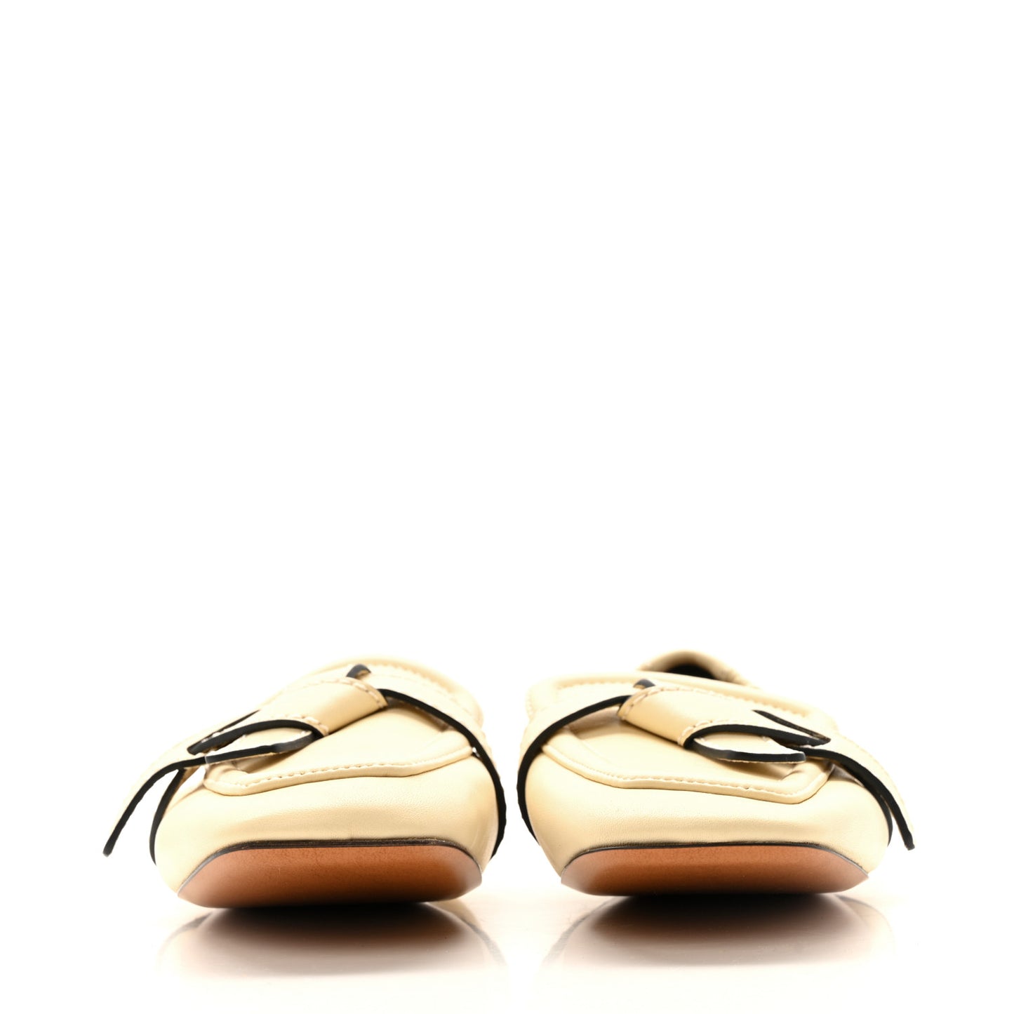Lambskin Gate Loafers 36 Milk