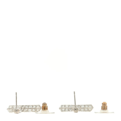 Chanel Baguette Crystal CC Drop Earrings Silver 3 of 5