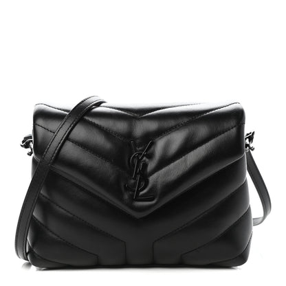 Saint Laurent Calfskin Y Quilted Monogram Toy Loulou Crossbody Bag Black 1 of 11