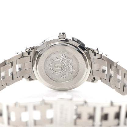 Hermes Stainless Steel 24mm Clipper Quartz Watch Gray 4 of 6