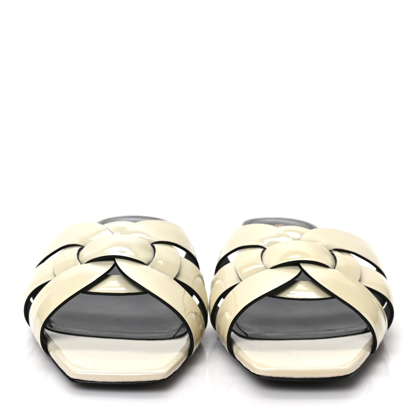 Patent Calfskin Nu Pied 05 Slide Sandals 38 Off White
