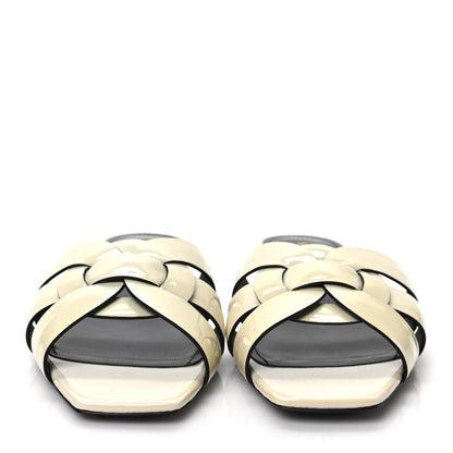 Saint Laurent Patent Calfskin Nu Pied 05 Slide Sandals 38 Off White 2 of 7