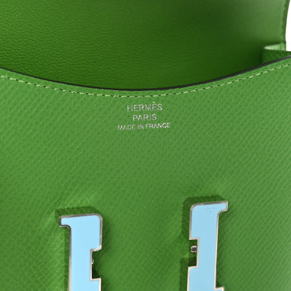 Hermes Epsom Enamel Constance Slim Wallet Vert Yucca Celeste 7 of 8