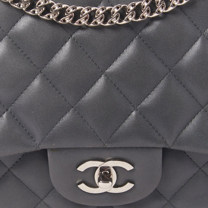 Chanel Lambskin Quilted Jumbo Single Flap Bijoux Chain Dark Grey 7 of 10