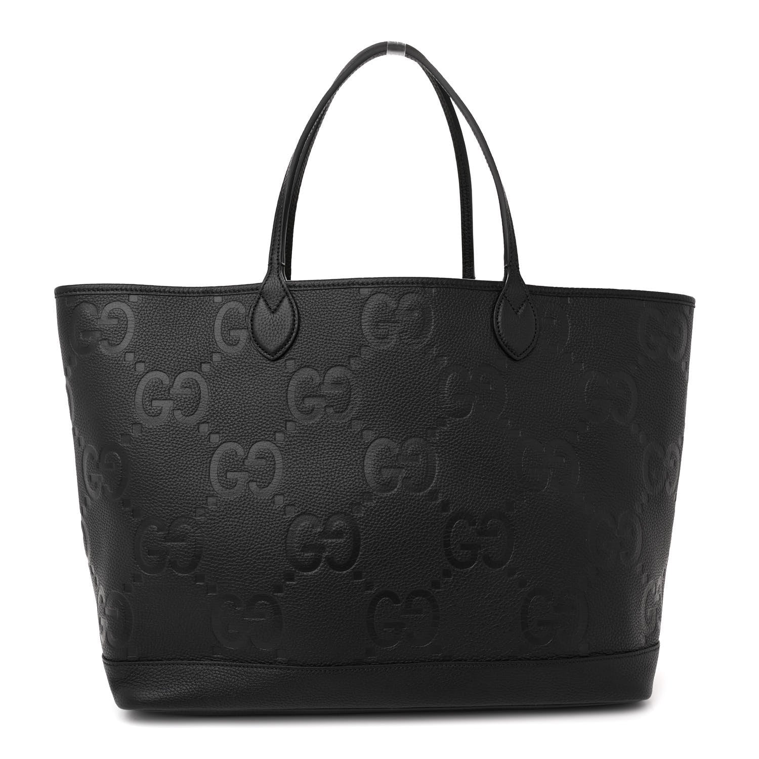 Gucci Monogram Jumbo GG Calfskin Web Large Shopping Tote Black 1 of 11