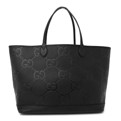 Gucci Monogram Jumbo GG Calfskin Web Large Shopping Tote Black 1 of 11