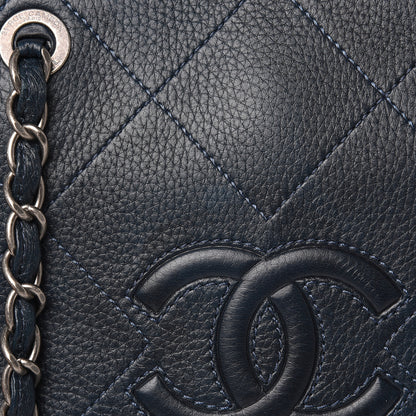 Chanel Deerskin Stitched Large CC Shopping Tote Navy 16 of 17