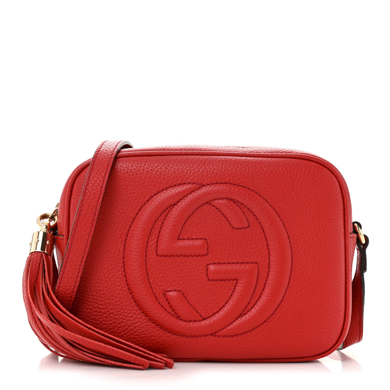Gucci Pebbled Calfskin Small Soho Disco Bag Tabasco Red 1 of 14