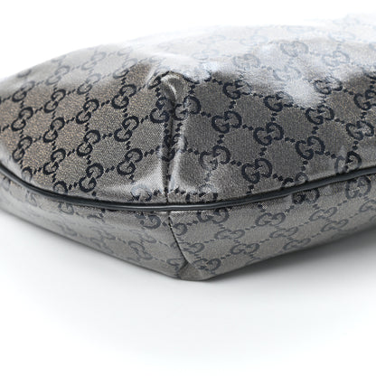 Gucci Crystal Monogram Medium Half Moon Hobo Black 8 of 9