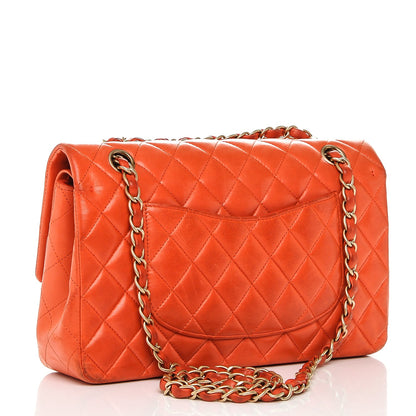 Chanel Lambskin Quilted Medium Double Flap Orange 3 of 8