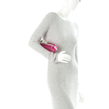 Alexander McQueen PVC Glitter Knuckle Box Clutch Pink 2 of 8