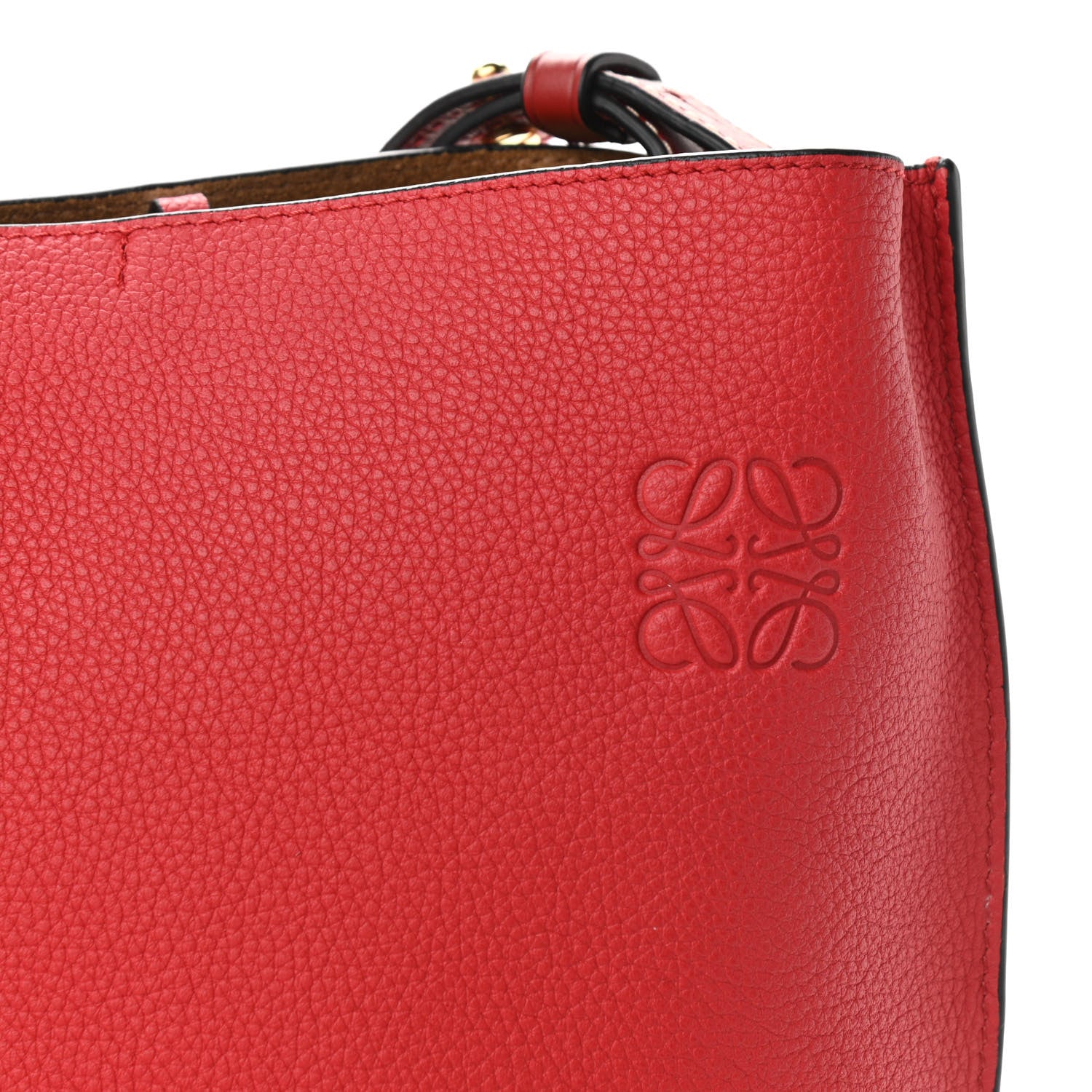 Loewe Calfskin Gate Bucket Bag Scarlet Burnt Red 8 of 10