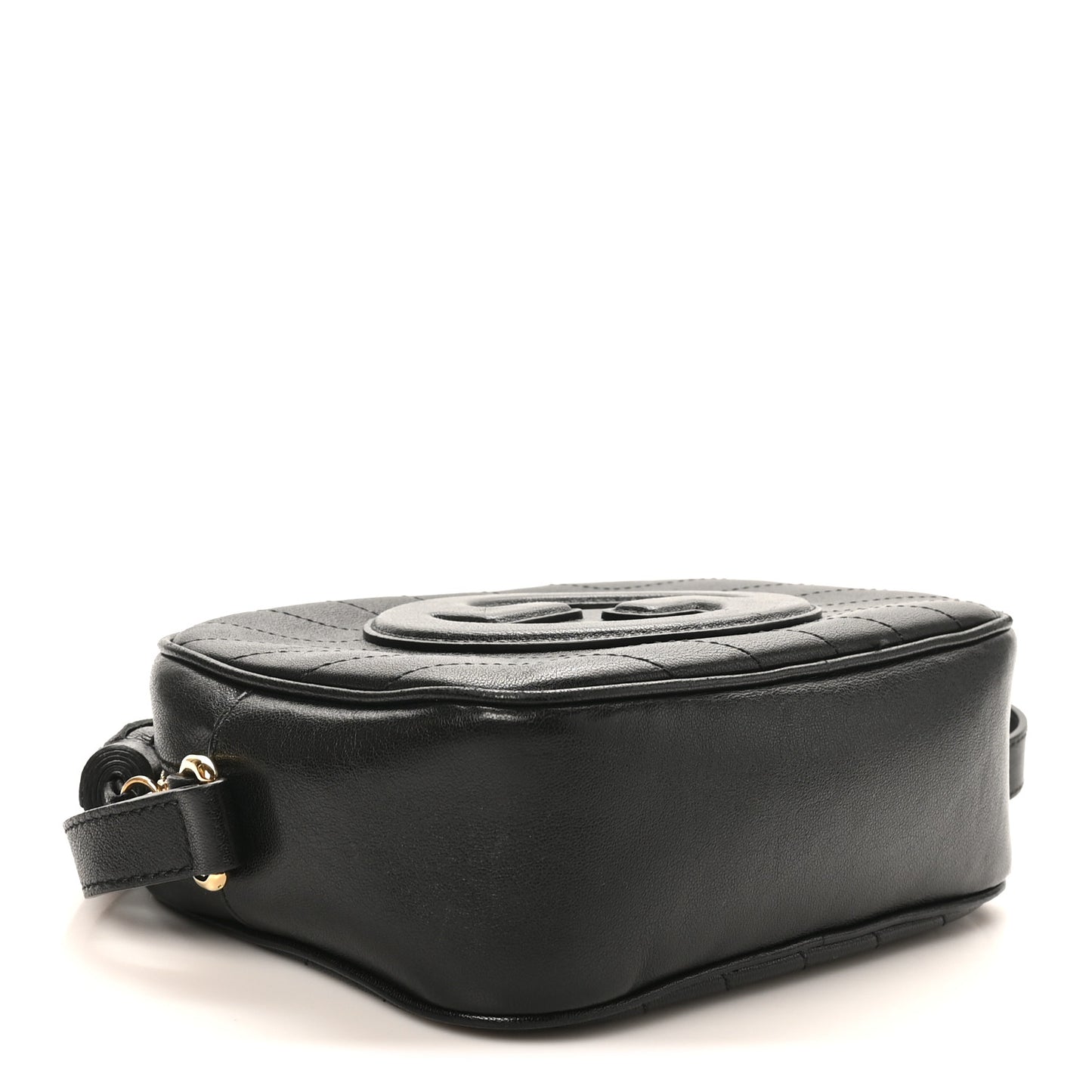 Sakai Be Green Calfskin Diagonal Stitched Small Blondie Shoulder Bag Black