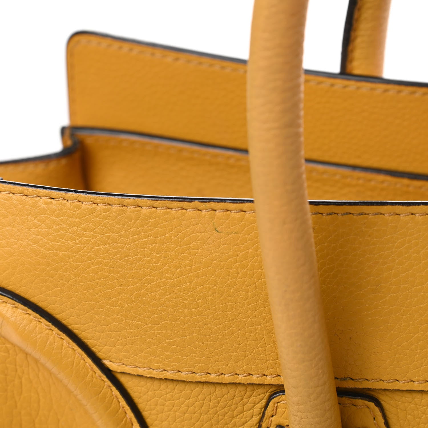 Celine Drummed Calfskin Mini Luggage Ocre 15 of 17