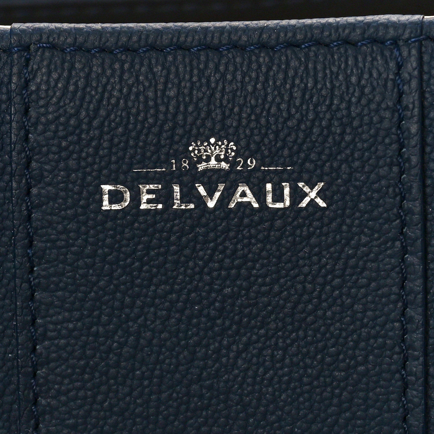Delvaux Grained Calfskin MM Brillant Satchel Navy 8 of 11
