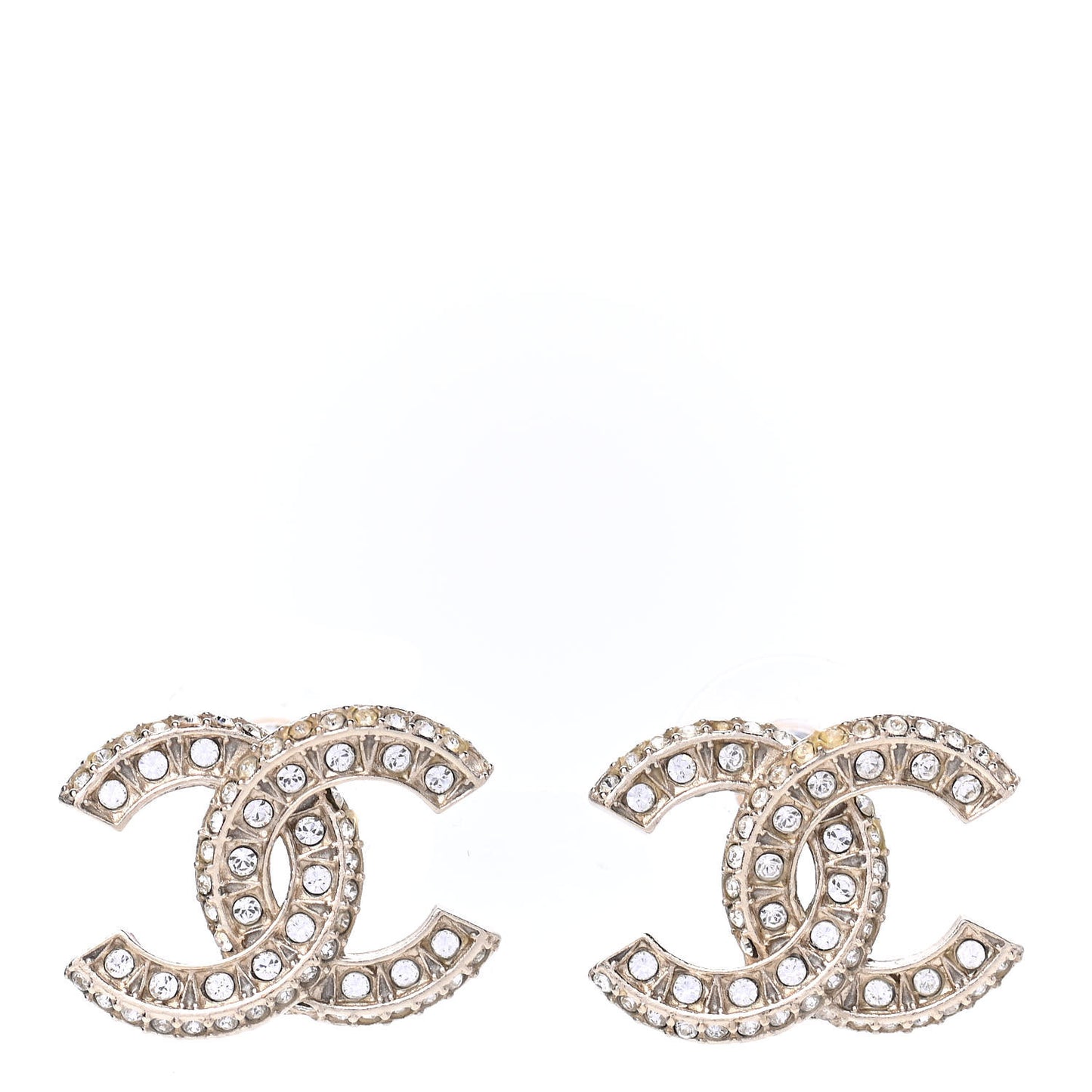 Crystal Timeless CC Earrings Light Gold