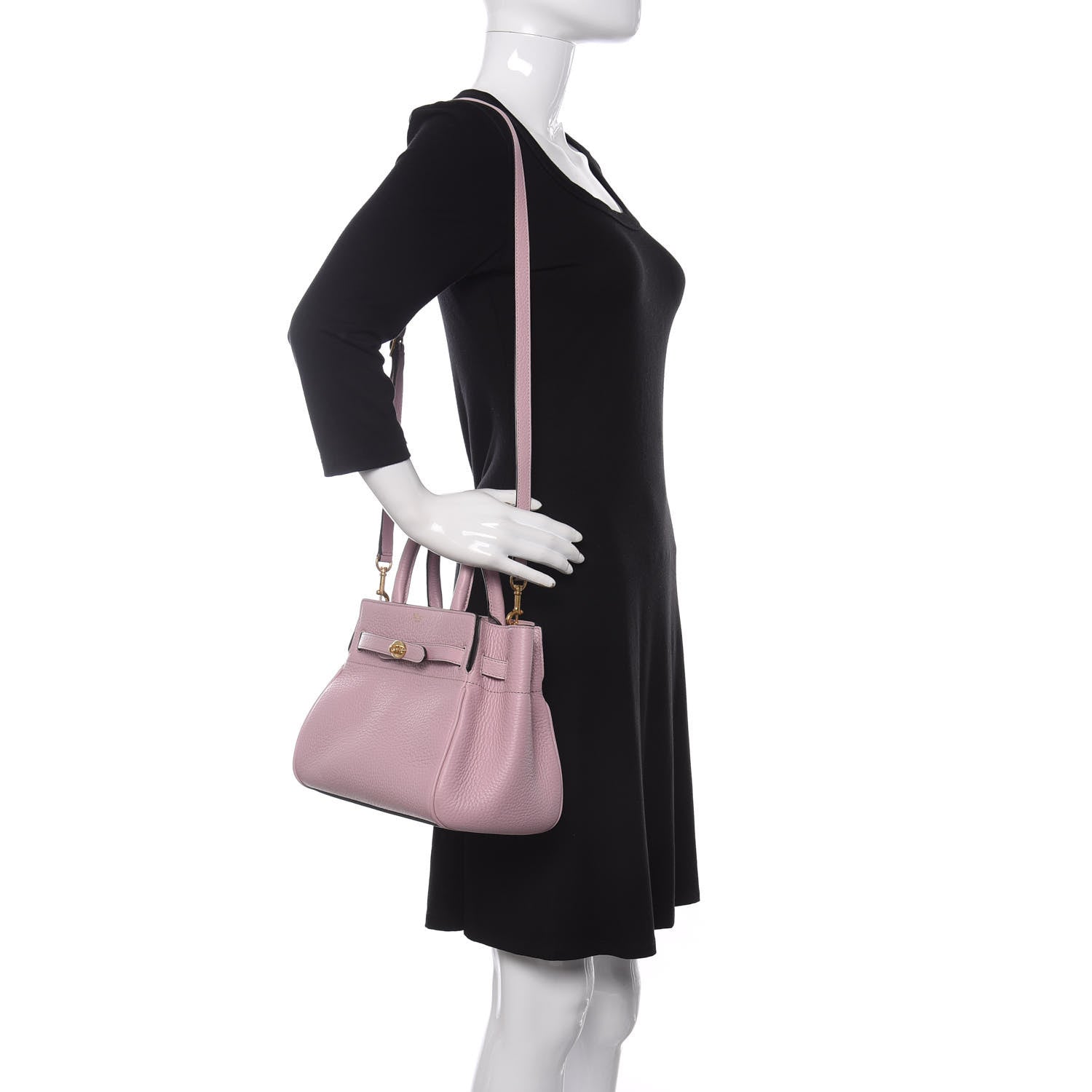 Mulberry Heavy Grain Calfskin Small Belted Bayswater Tote Powder Pink 2 of 11