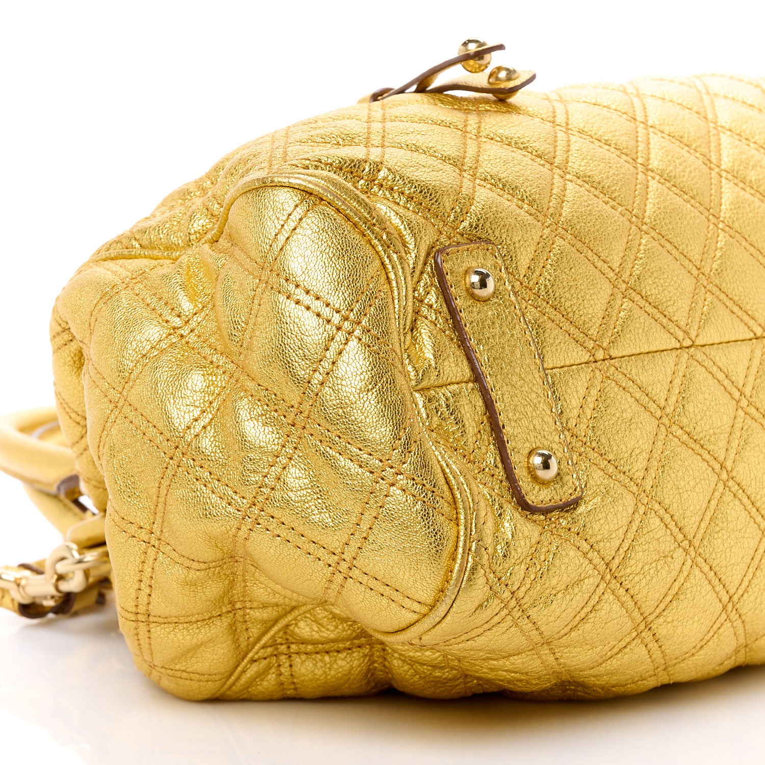 Marc Jacobs Metallic Calfskin Quilted Stam Gold 9 of 11