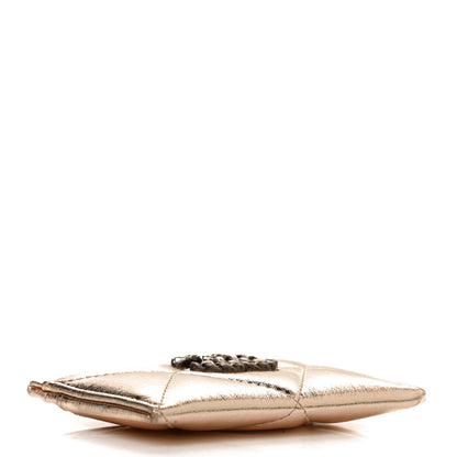 Chanel Metallic Lambskin Quilted Chanel 19 Card Holder Gold 4 of 9
