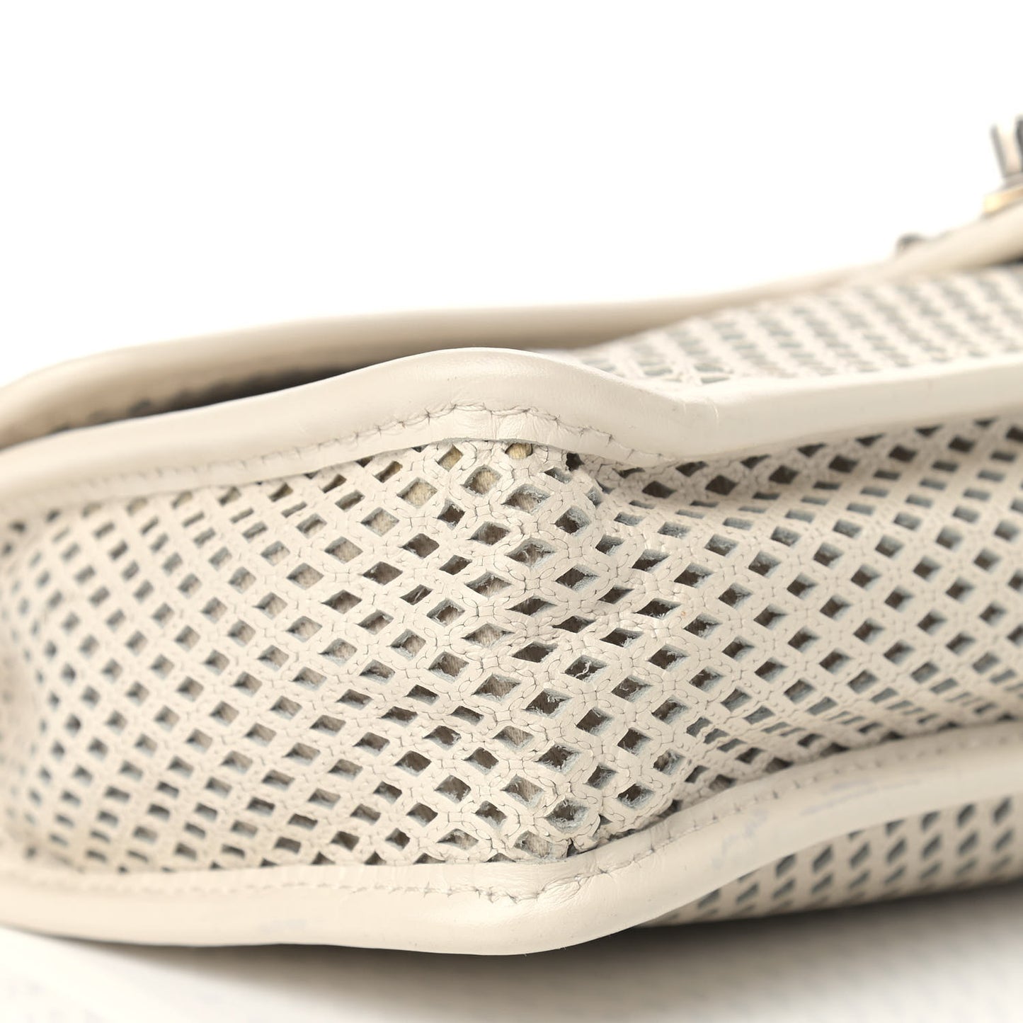 Perforated Calfskin Up In The Air Flap White