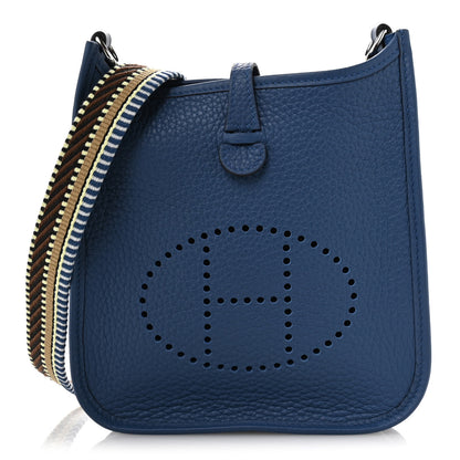 Hermes Taurillon Maurice Amazone Evelyne TPM Bleu Tie 1 of 11