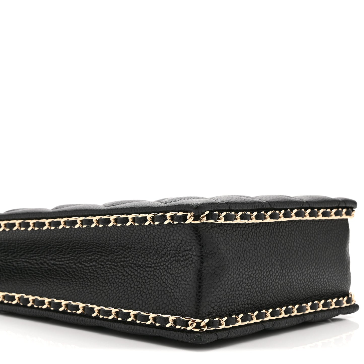 Caviar Quilted Evening Box Bag Black