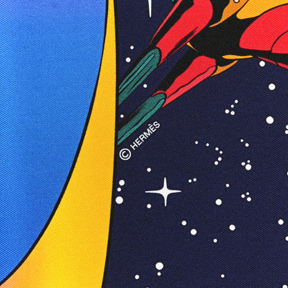 Hermes Silk Space Derby Scarf 90 Marine Rose Vif Multicolor 4 of 5