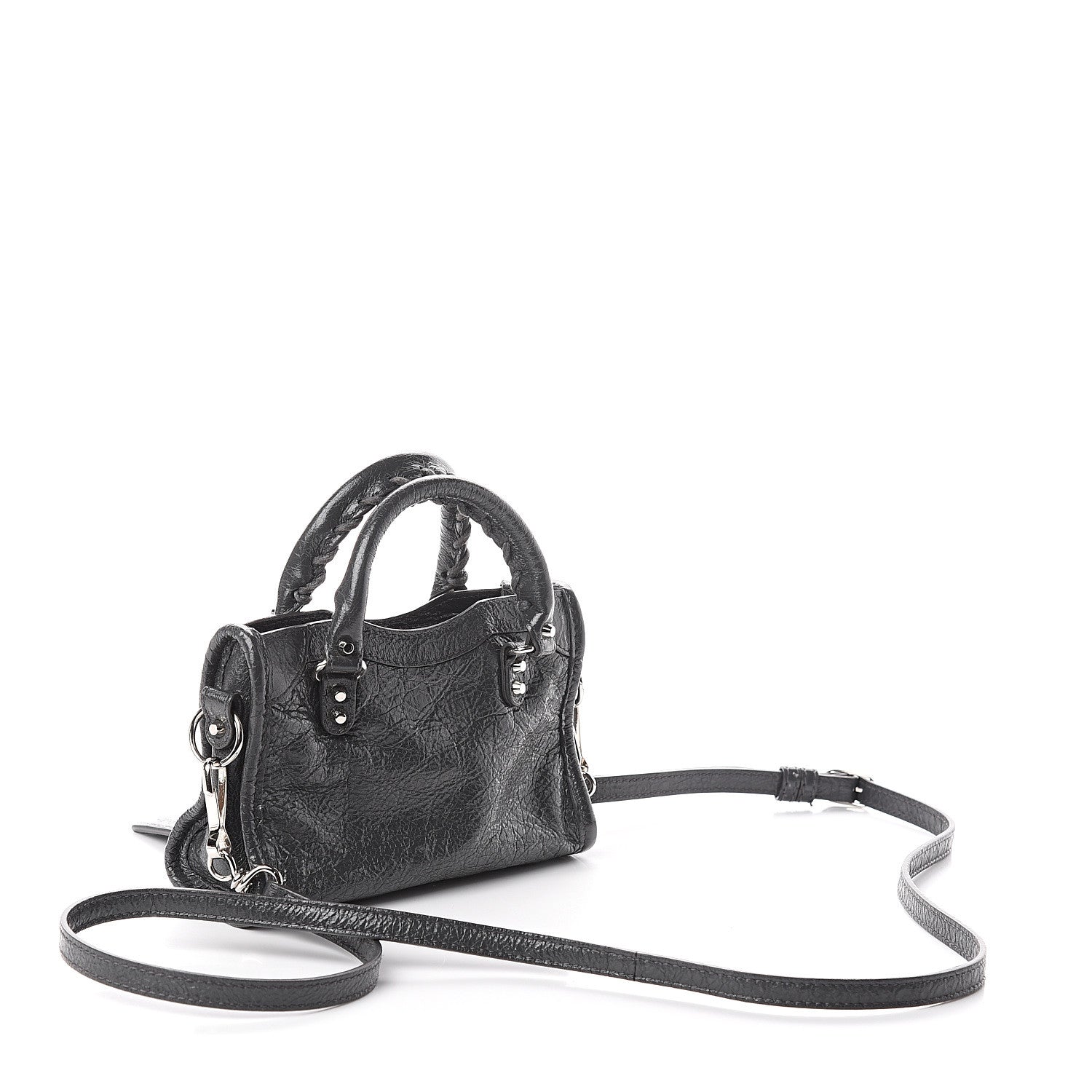 Balenciaga Agneau Classic Silver Hardware Nano City Gris Fossile 2 of 7