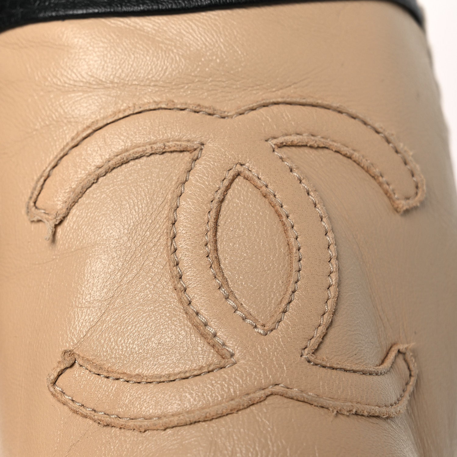Chanel Lambskin CC Espadrilles 37 Beige Black 13 of 15