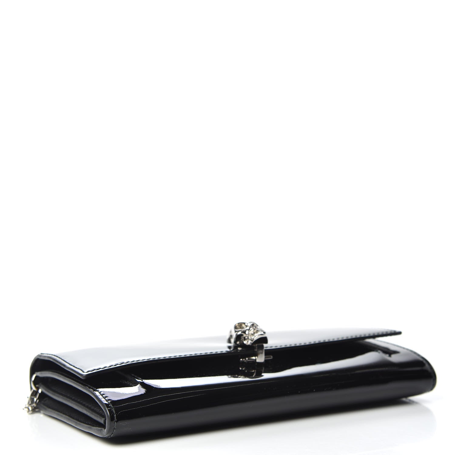 Alexander McQueen Patent Skull Wallet on Chain Black 4 of 7