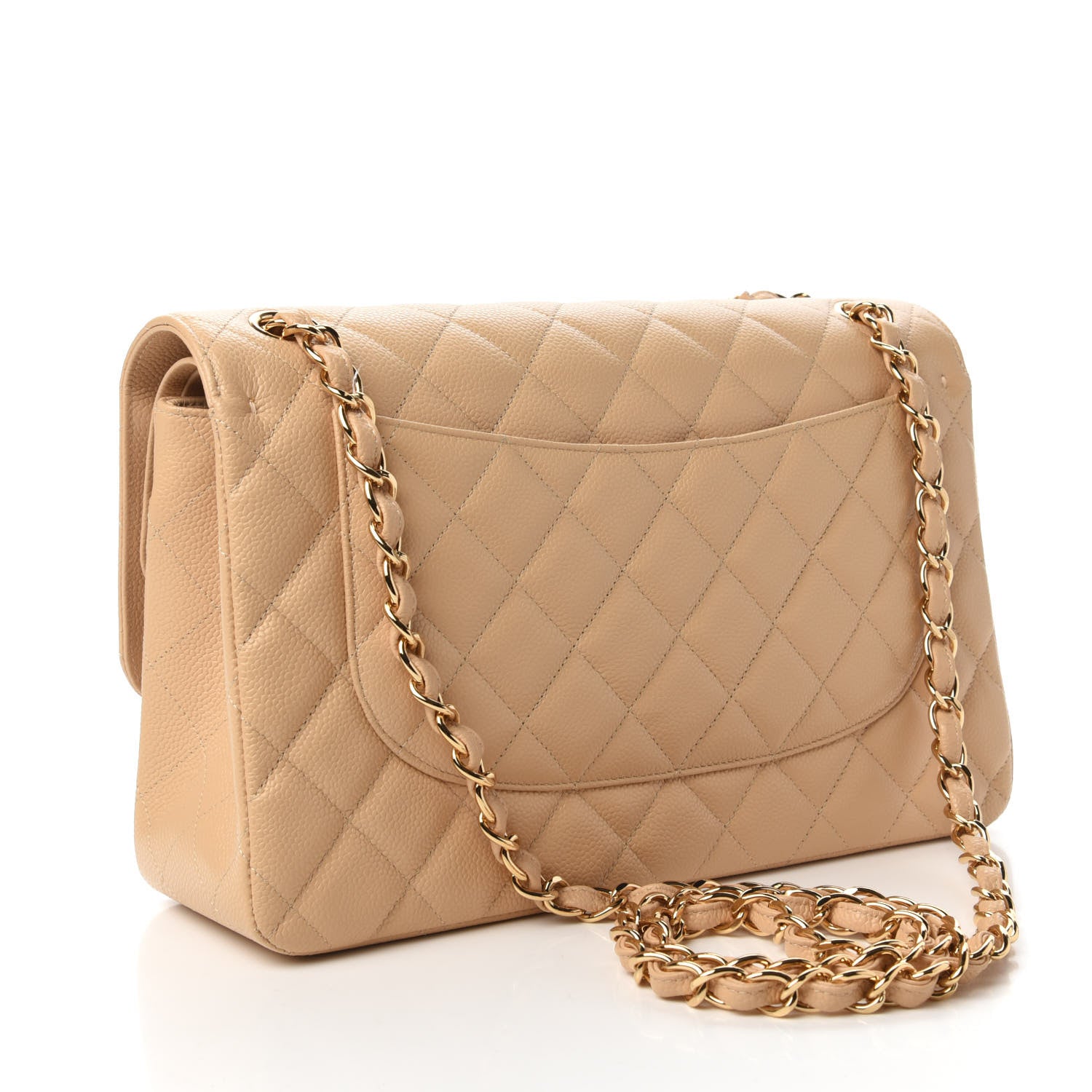 Chanel Caviar Quilted Jumbo Double Flap Light Beige 3 of 11