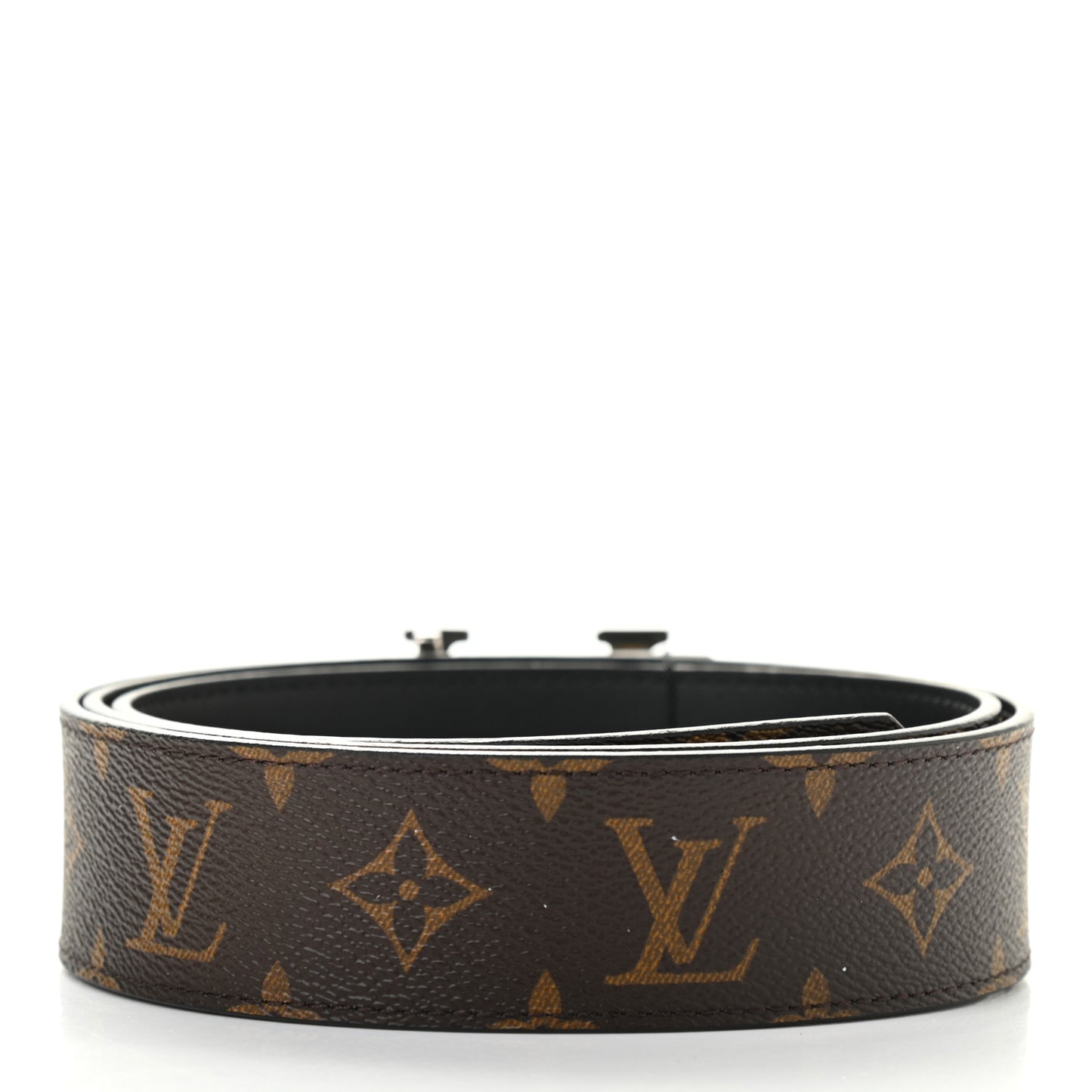 Calfskin Monogram 30mm LV Initiales Reversible Belt 95 38 Black