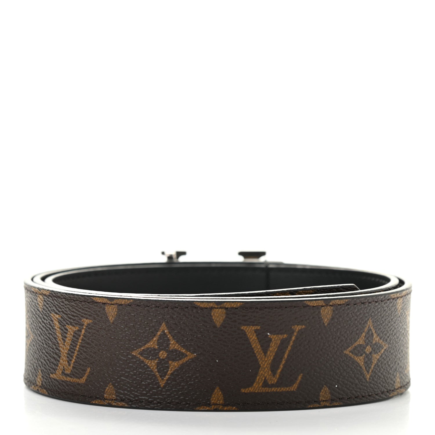 Louis Vuitton Calfskin Monogram 30mm LV Initiales Reversible Belt 95 38 Black 4 of 10