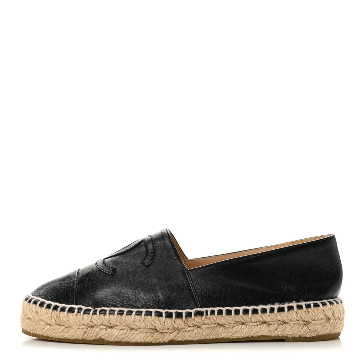 Chanel Lambskin CC Espadrilles 36 Black 1 of 11