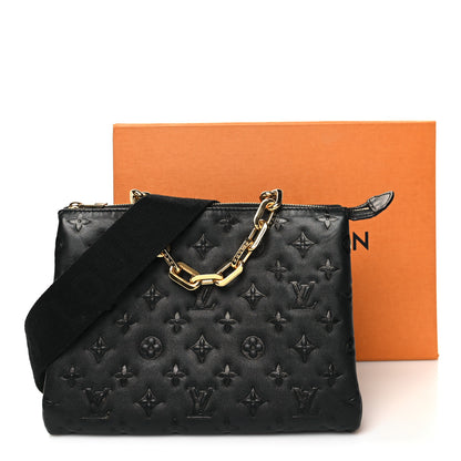 Louis Vuitton Lambskin Embossed Monogram Coussin PM Black 15 of 15